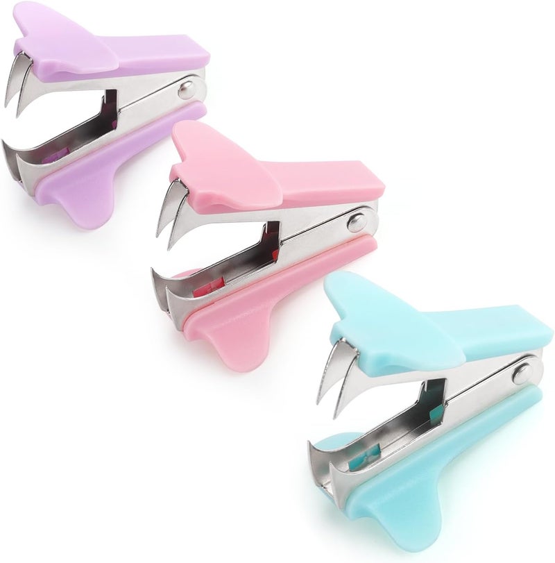 ZZTX 3 Pack Staple Remover Staple Puller Removal Tool for Home, School, Office (Pink, Blue, Purple) - Image 2